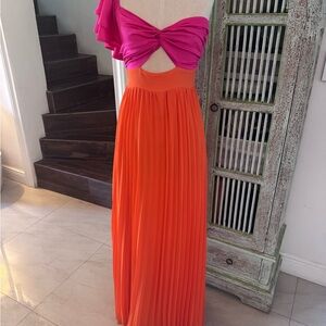 Elegant Pink and Orange Women's Dress